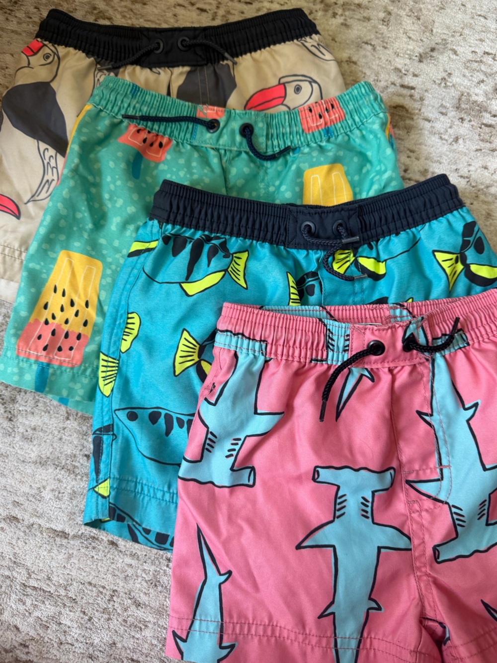 Tea Kids' Lot of 4 Seagulls and Popsicle Swim Shorts - size 3